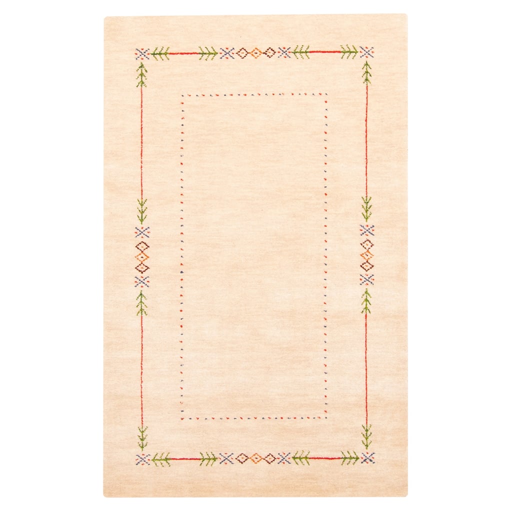 ECARPETGALLERY Hand Loomed Kashkuli Gabbeh Beige Wool Rug - 3'2 x 5'0