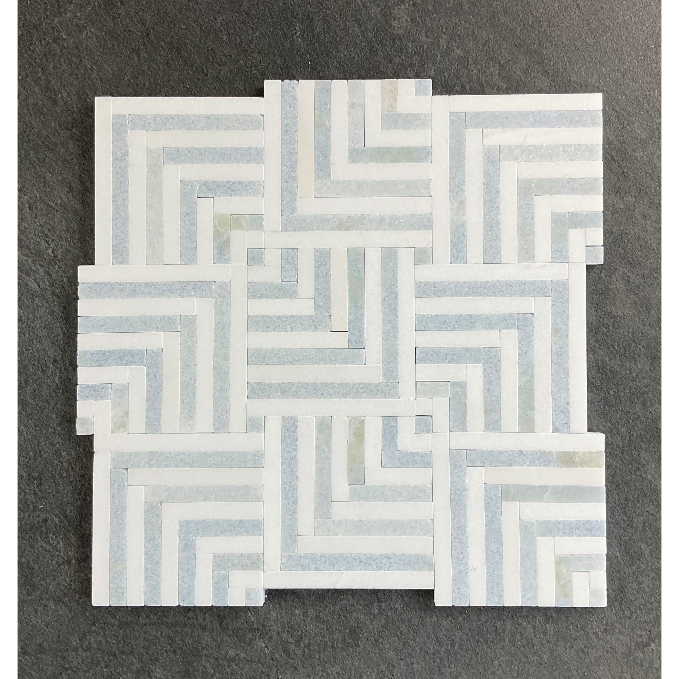 Groutless Square Basketweave Marble Mosaic Tiles - Case (10 Sheets)