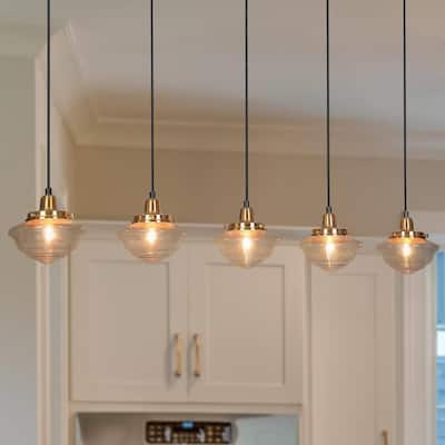 Rumar Modern 5-Light Pendant Light Chandelier for Kitchen Island Dining Room - L 44" x W 6.5" x H 8"