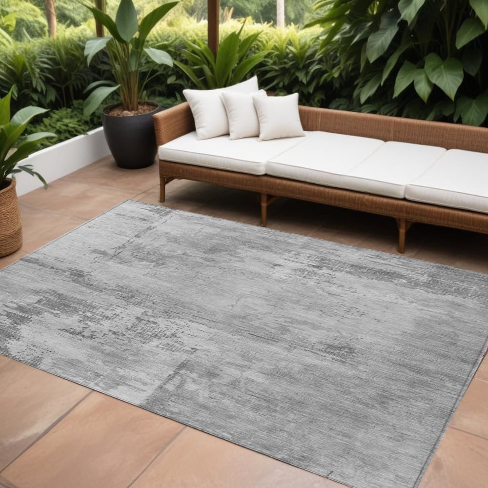 HomeRoots Abstract Transitional Rectangle Outdoor Rug