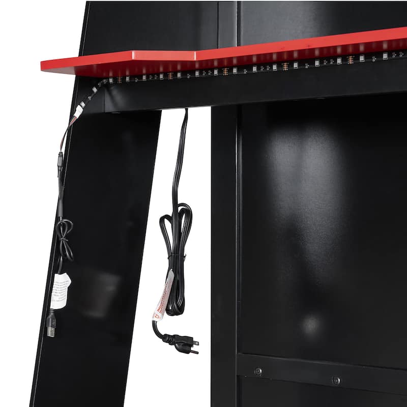 Full Size Gaming Loft Bed Esports-Inspired Bed with Desk Shelves and Charging Station for Gaming Bedroom Setup, Esports Hotels