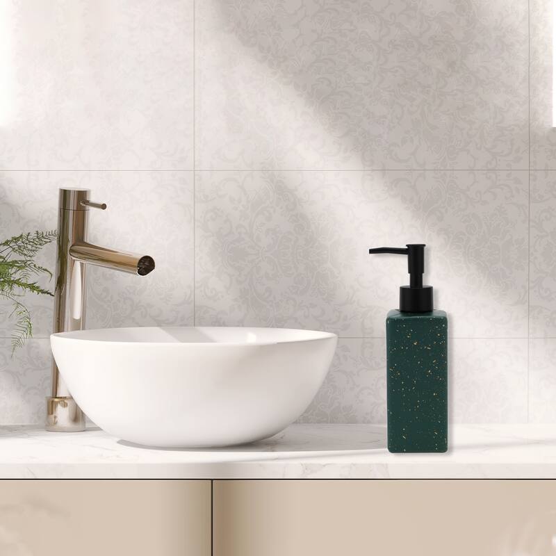 Square Simple Soap Pump Dispenser for Laundry Rooms 350ml 1 Pcs - Black Green