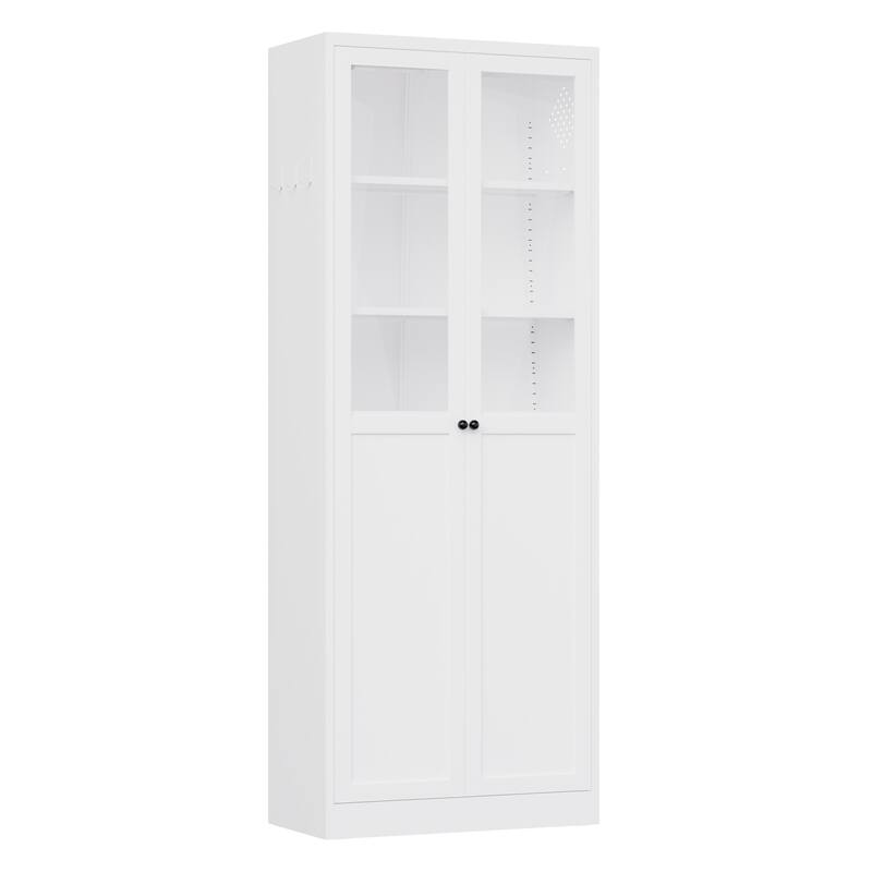 72" Metal Kitchen Pantry Cabinet with Doors & Shelves, Tall Heavy-Duty Adjustable Storage Organizer,Freestanding Cabinet