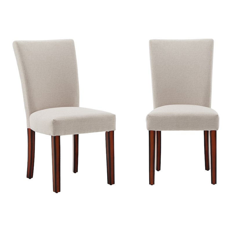 Dinant Upholstered Parson Dining Chairs (Set of 2) - Heathered Weave- Beige