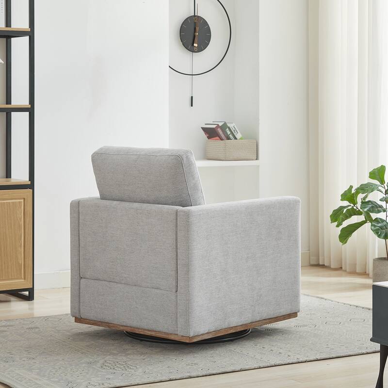 Square Upholstered Swivel Accent Chair