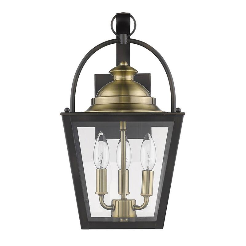 Bronze Glass LED Flush Mount Outdoor Wall Light with Bulbs