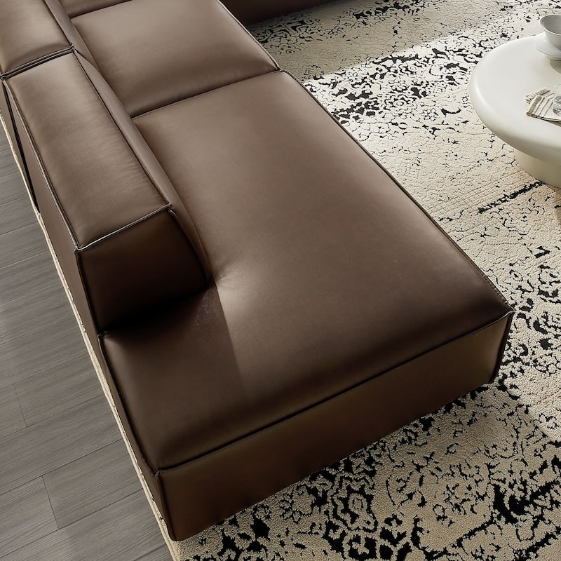 Restore 4-Piece Vegan Leather Modular L-Shaped Armless Sectional Sofa