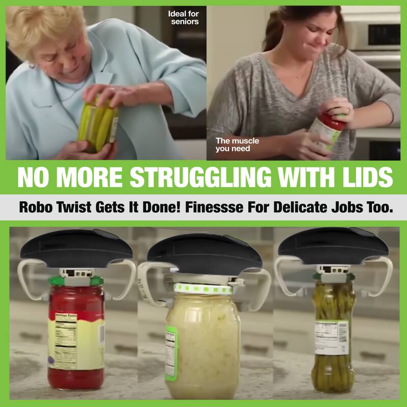 Robo Twist Electric Jar Opener Automatic Hands-Free Kitchen Gadget