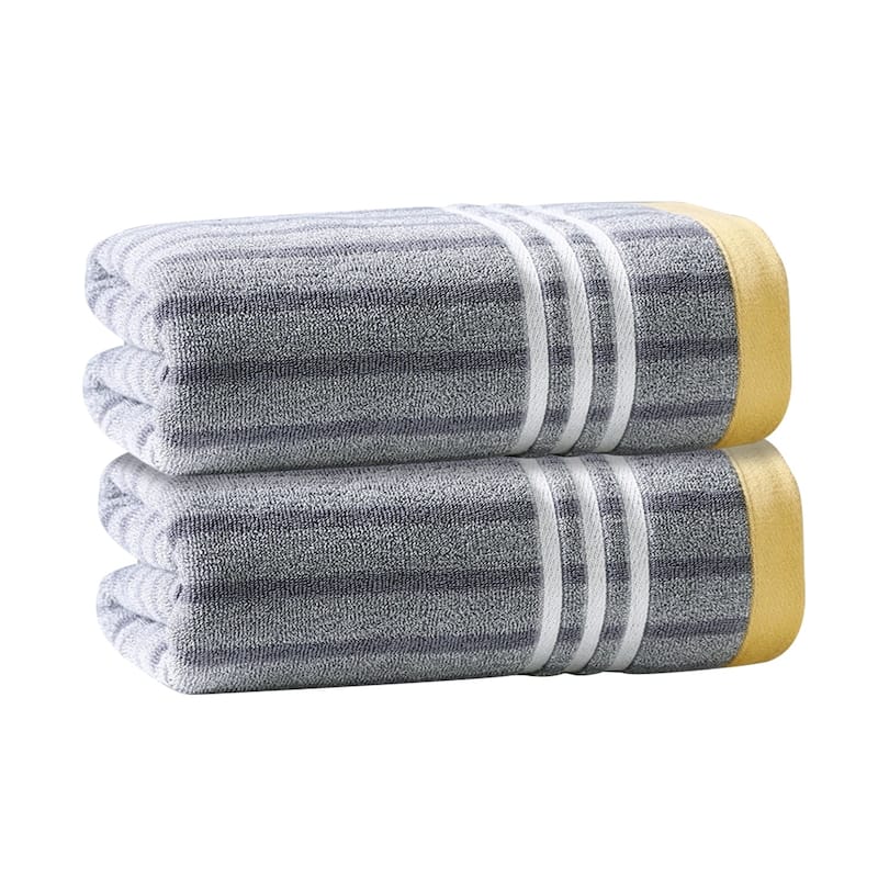 2-Pack Cotton Bath Towels, 30"x60" Absorbent Towels for Bathroom - Grey