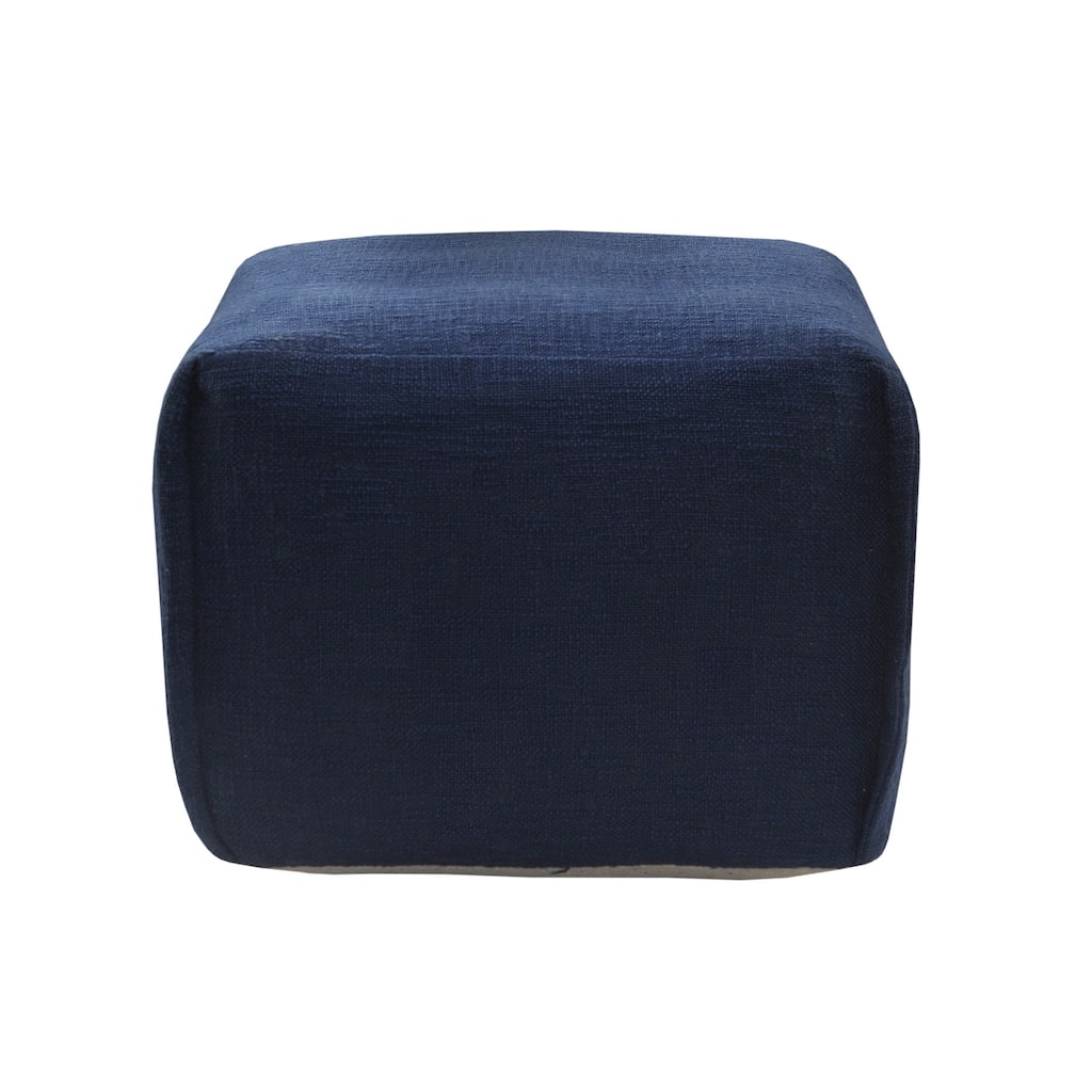 18" Cotton Patchwork Pouf Ottoman for Living Room and Floor Seating
