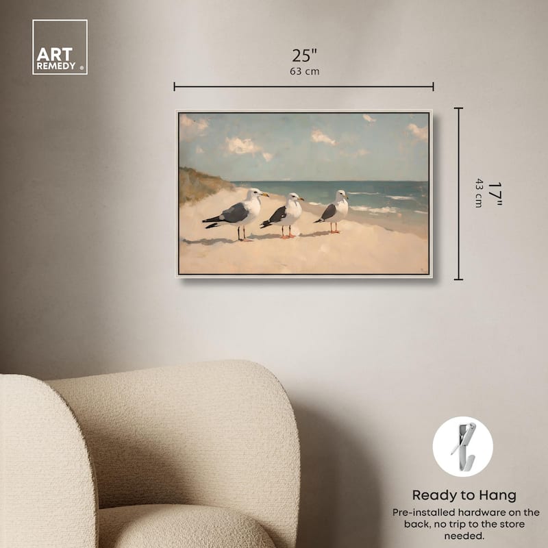 Seagulls at the Beach I Canvas by Art Remedy