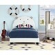 preview thumbnail 2 of 18, Sheep Design Upholstered Twin Size Platform Bed for Kids, with Slatted Bed Base, Stability and Sturdiness