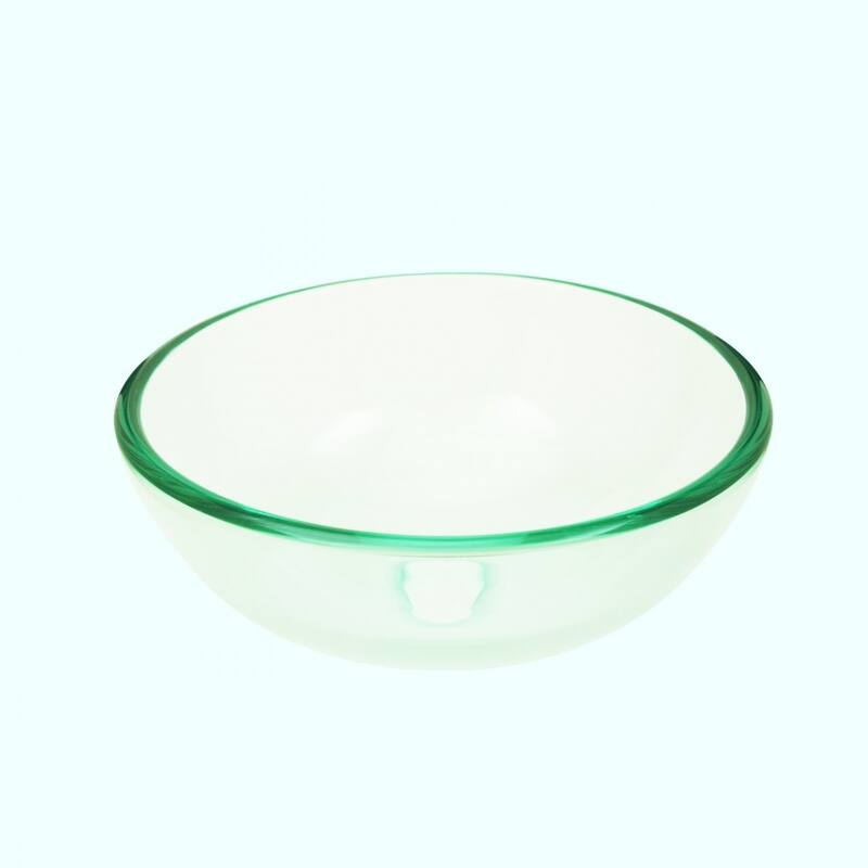 Countertop Vessel Sink 11 5/8 in. Tempered Glass Bathroom Sink with Chrome Sink Drain Renovators Supply