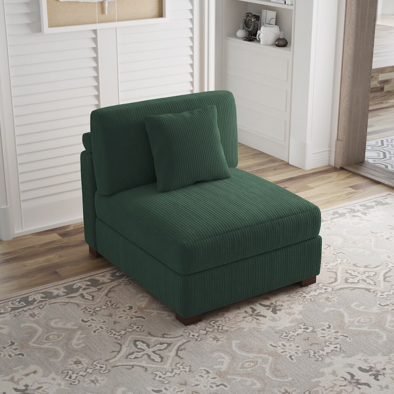 Corduroy Couch Modular Sectional Sofa with Pillows