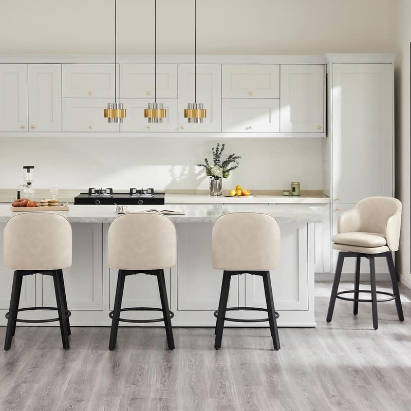 Spruce & Spring Kaylee Modern Swivel Counter Height Bar Stools with Arm