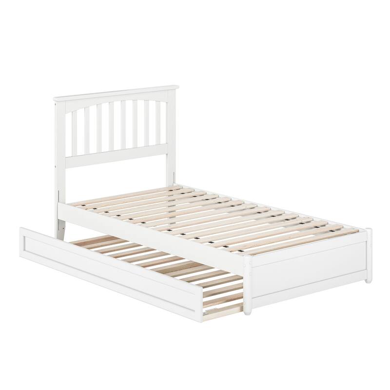 Everett Platform Bed with Panel Footboard and Twin Trundle