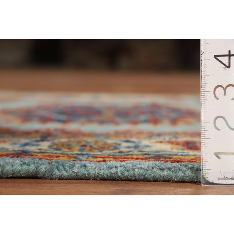 Hand Knotted Oriental 100% Wool Carpet Traditional Geometric Navy Blue & Blues Viss Area Rug - 5' 2'' X 3' 0''