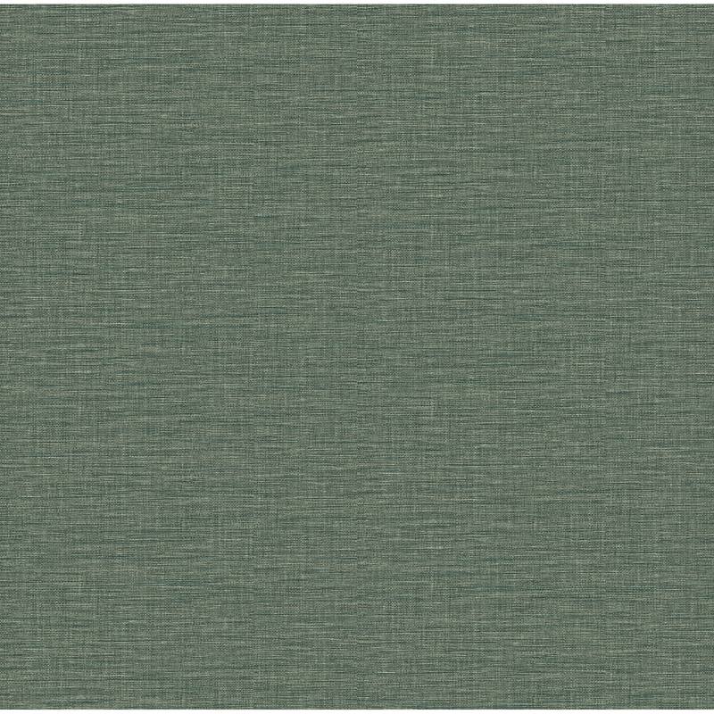 A-Street Prints Lela Green Faux Linen Wallpaper