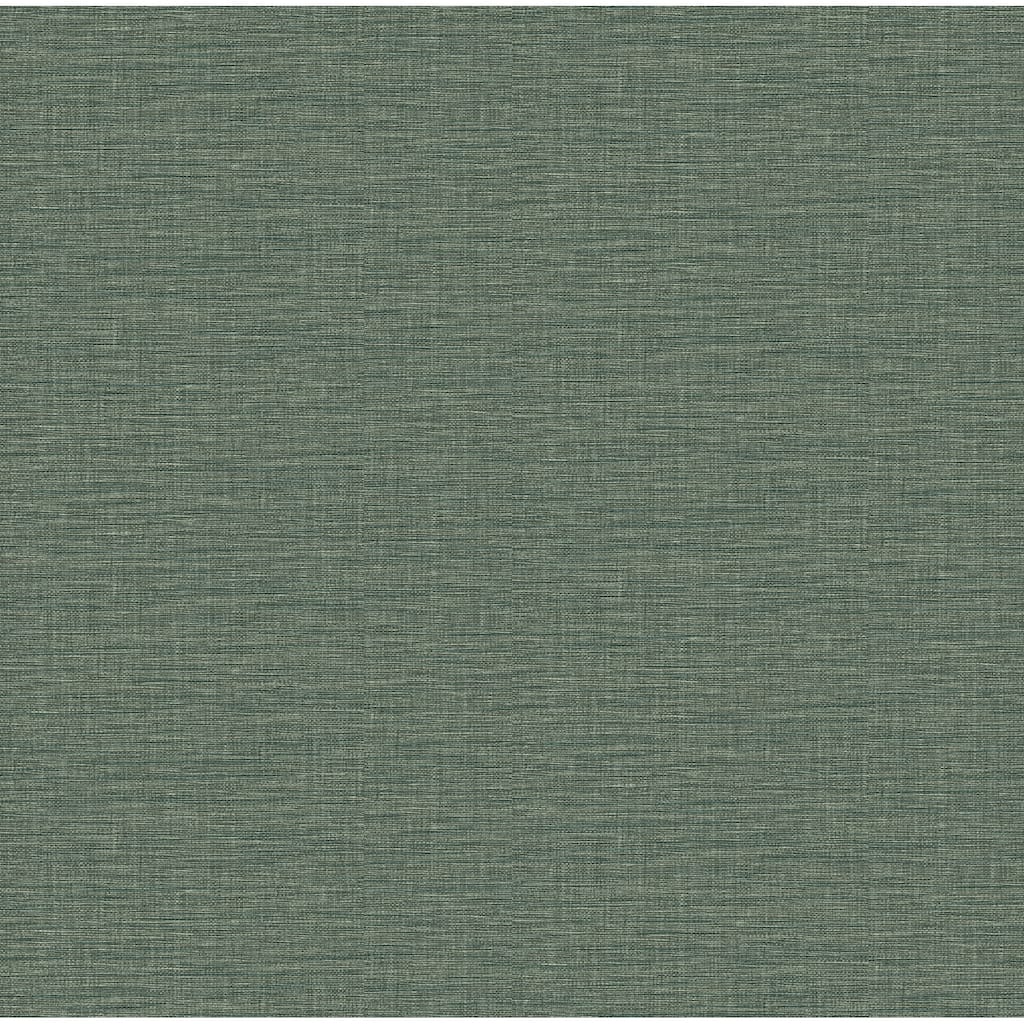 A-Street Prints Lela Green Faux Linen Wallpaper