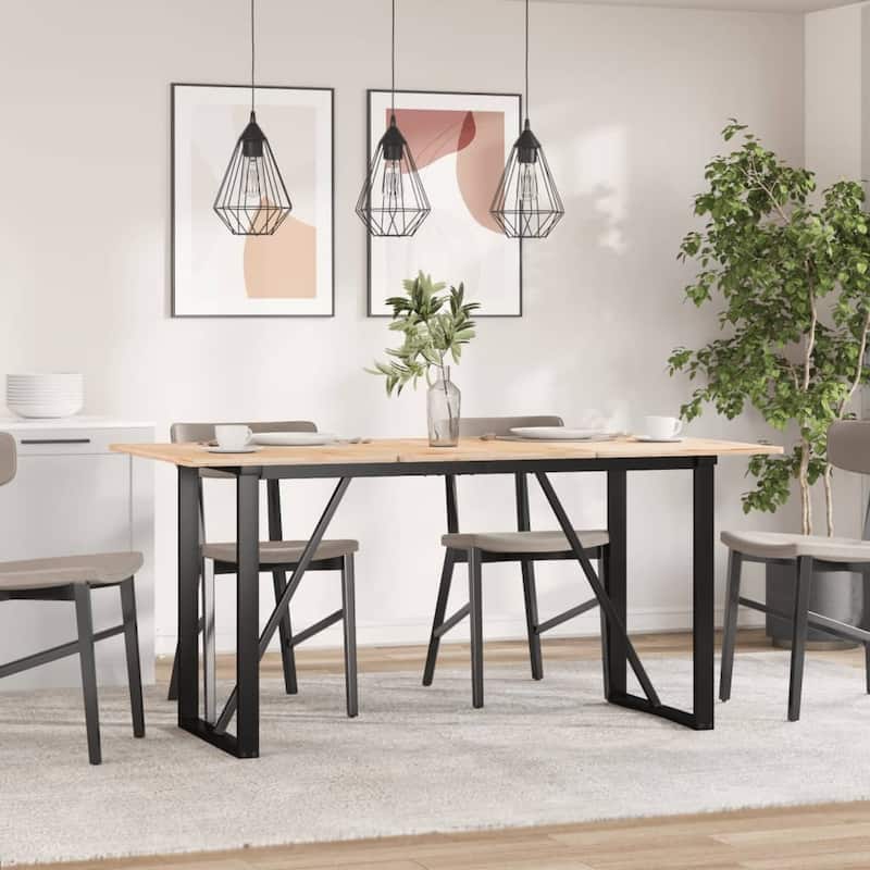 vidaXL Dining Table Leg Black Powder-coated steel Medium Industrial - 23.6 x 47.2 x 28.7 in