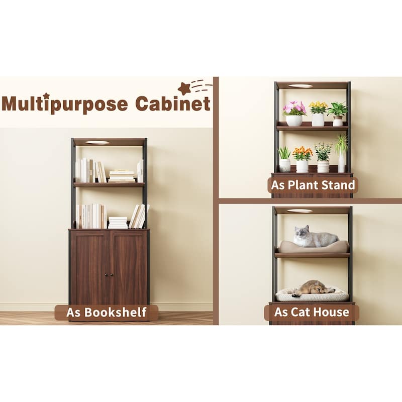 Cat Litter Box Enclosure Furniture for Self-Cleaning Cat Litter Box