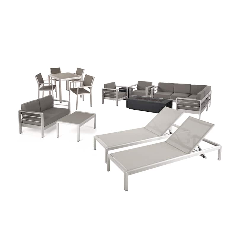 Cape Outdoor Conversation Set by Christopher Knight Home.. - Dark gray