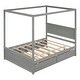preview thumbnail 7 of 13, Merax Full Size Canopy Bed with Trundle Bed and two Drawers