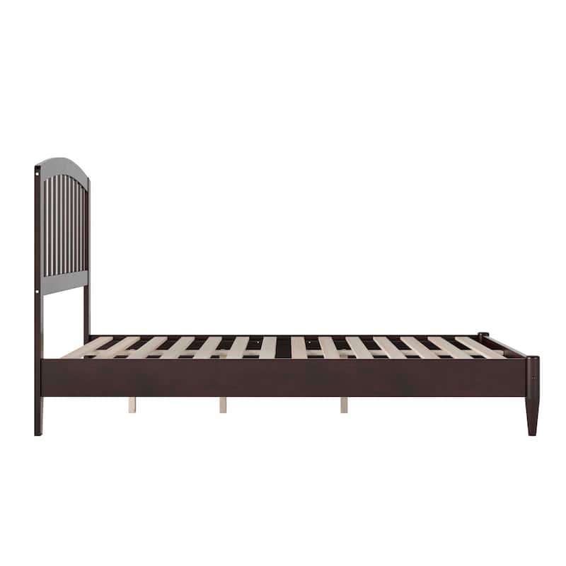 Solid Wood Low Profile Platform Bed - Full Size Bed Frame, Espresso Finish