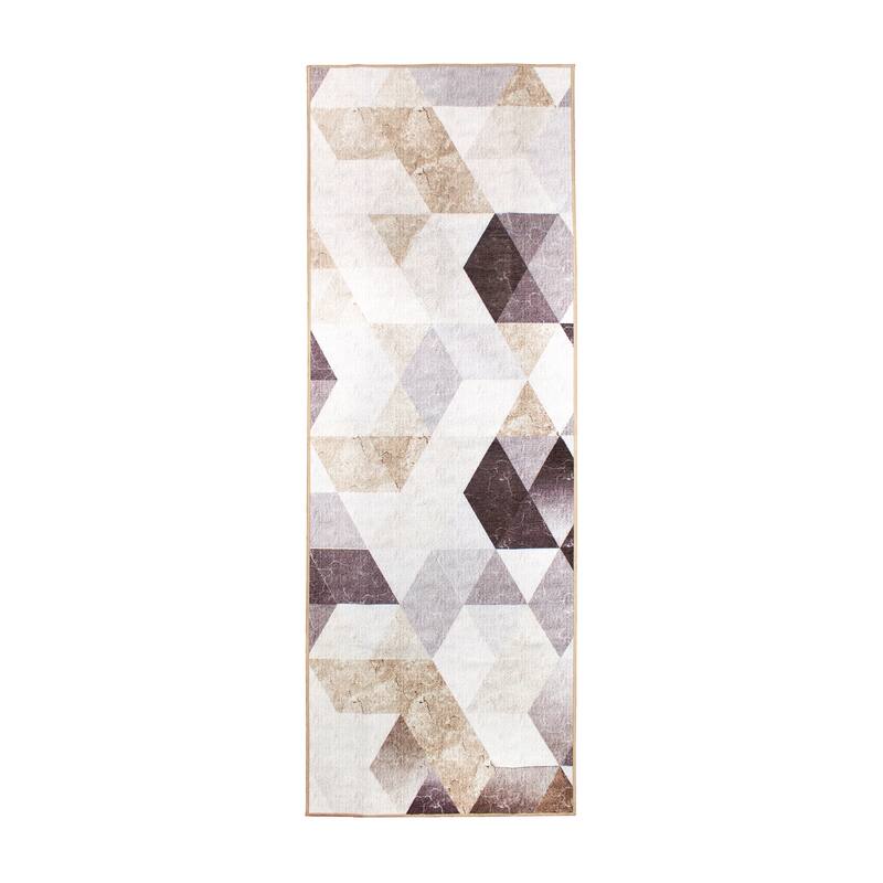 My Magic Carpet Machine Washable Rug Lattice Geometric Neutral