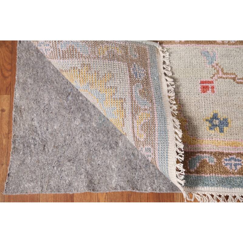 Light Blue Oushak Area Rug Handmade Living Room Wool Carpet - 8'1"x 10'1"
