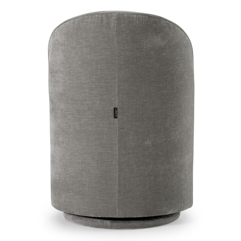 Modrest Correa Modern Dove Grey Fabric Swivel Dining Chair