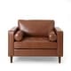 preview thumbnail 17 of 37, Malinta Contemporary Faux Leather Cushioned Club Chair by Christopher Knight Home