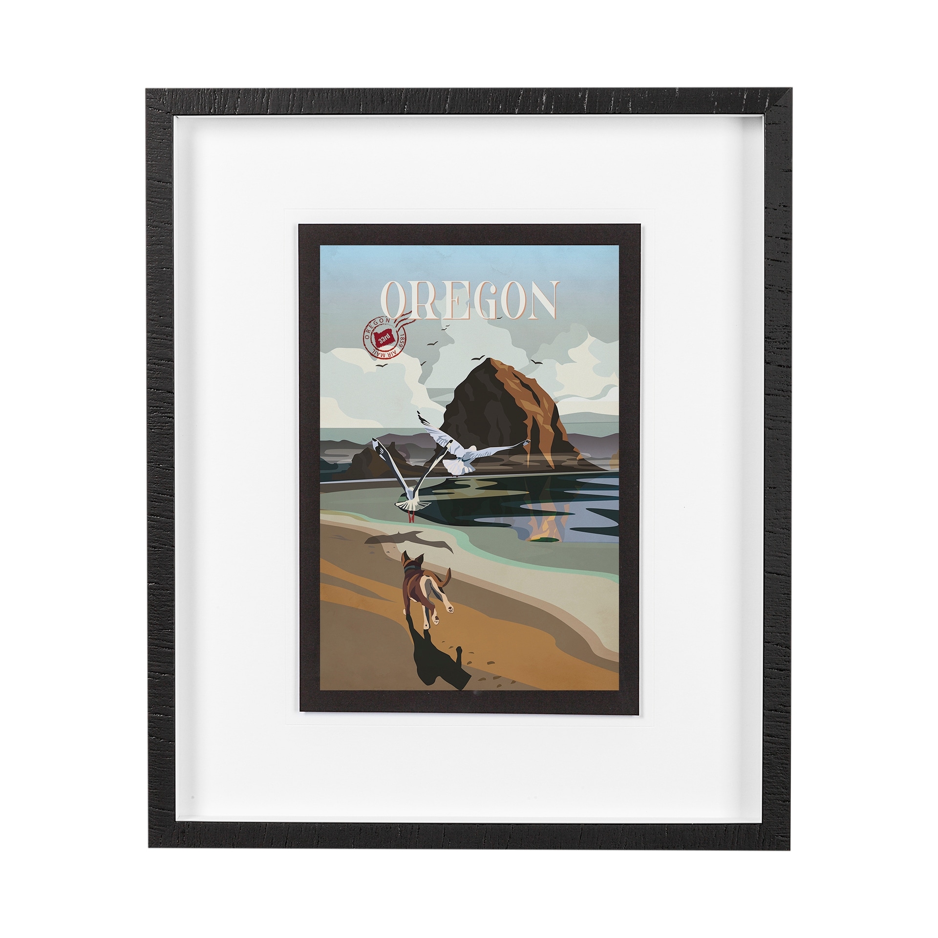 Oregon Go USA (M) by Mercana Studio a Framed Art Print Matted under Glass