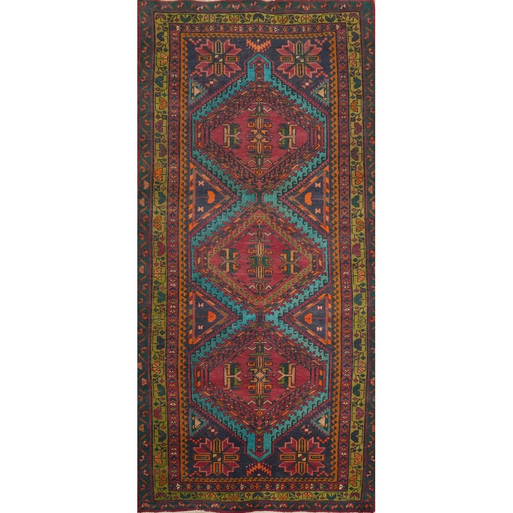 Hand Knotted Oriental 100% Wool Carpet Traditional Tribal Multi-Colored Tabriz Area Rug - 8' 2'' X 3' 7''
