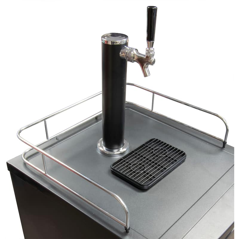 HomeCraft 4.9 Cu. Ft. Full Size Kegorator Draft Beer Dispenser, Black Stainless Steel