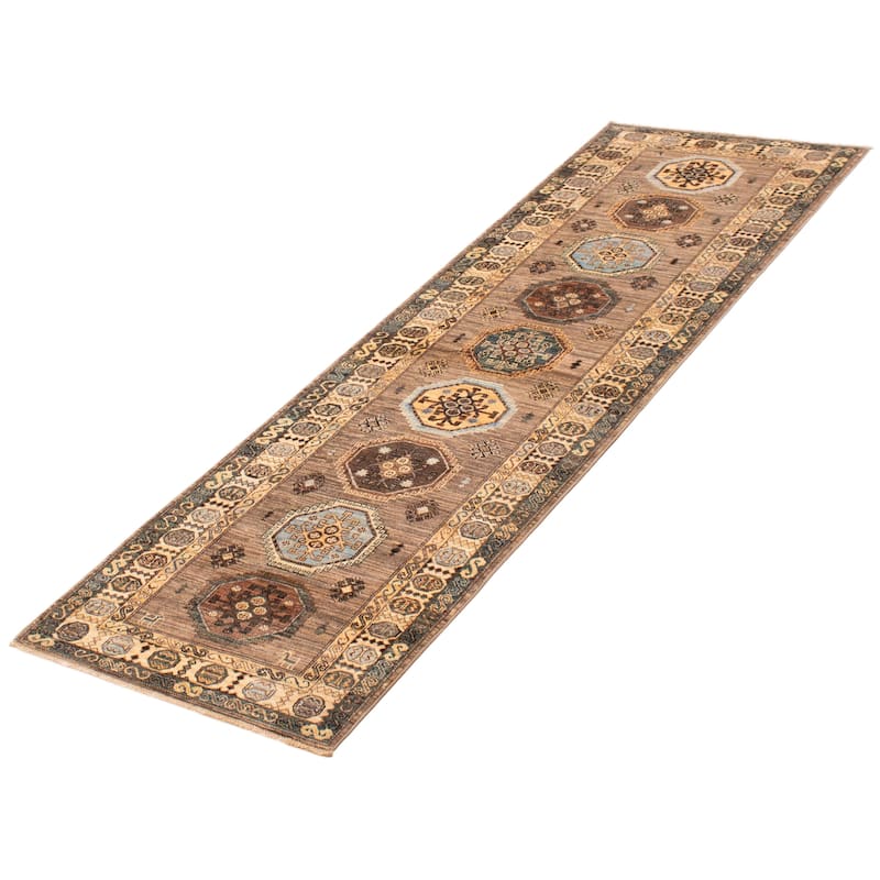 ECARPETGALLERY Hand-knotted Aryana Taupe Wool Rug - 2'8 x 8'4