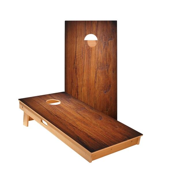 slide 2 of 5, Dark Panel Wood Cornhole Boards NO Bags - Add Board Lights