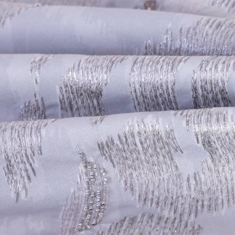 Handwoven Ikat Square Polyester Throw Pillow Cover - 20" - Gray and Silver