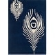 preview thumbnail 18 of 60, SAFAVIEH Handmade Soho Simi Peacock Feather N.Z. Wool Rug 2' x 3' - Navy/Ivory - Rectangle