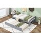preview thumbnail 4 of 22, Twin Size Platform Bed with Twin Size Trundle, Solid Pine Wood + MDF Construction, Includes Headboard, Footboard, Grey