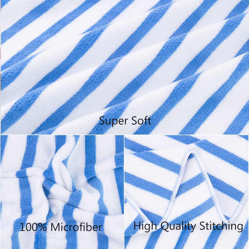 2/6 Pack Cabana Stripe Beach Towel Pool Towels Quick Dry Swim Towels