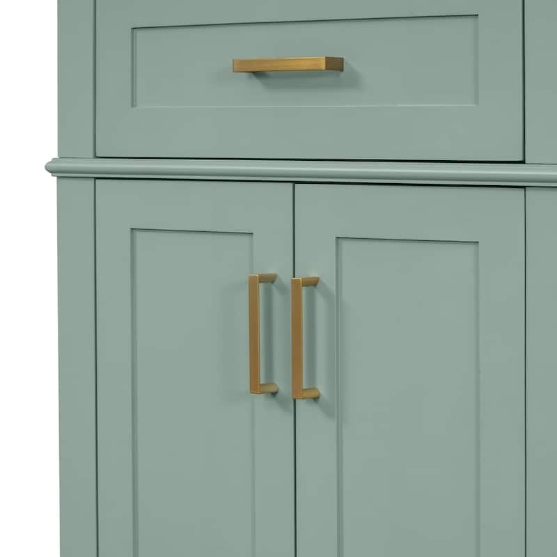 Bathroom Vanity with Sink Combo, Bathroom Cabinet with 2 Soft Close Doors and 4 Drawers, Vanity Set with Tip-Out Drawer