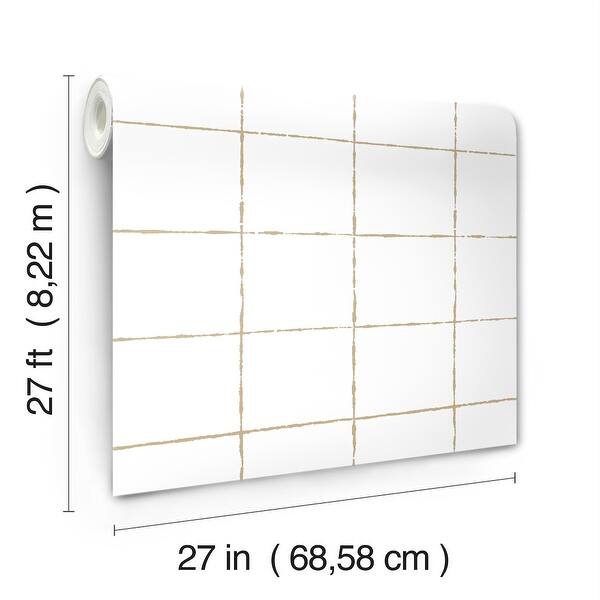 York Wallcoverings La Vitre Plaid Gold Wallpaper