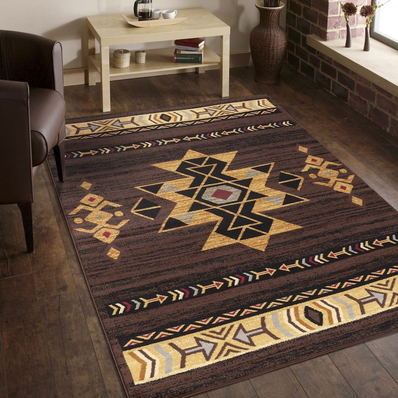 Tribes GC_YLS4005 Brown Southwest Area Rug