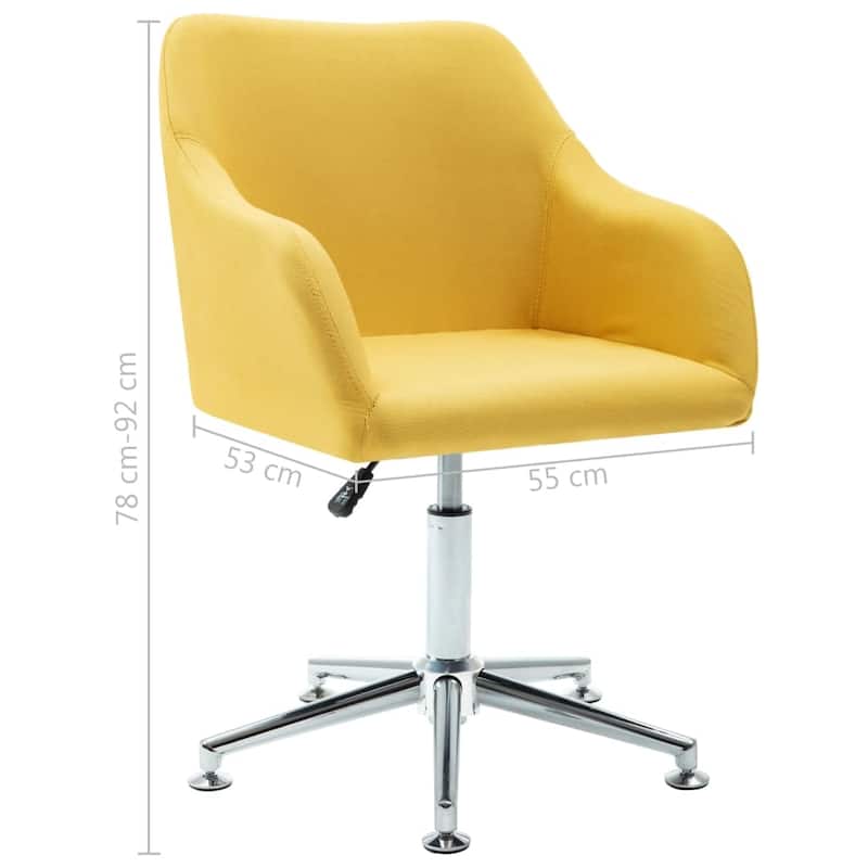 vidaXL Dining Chair 360 Degrees Swivel Accent Desk Chair with Arms Fabric - 21.7" x 20.9" x (30.7"-36.2")