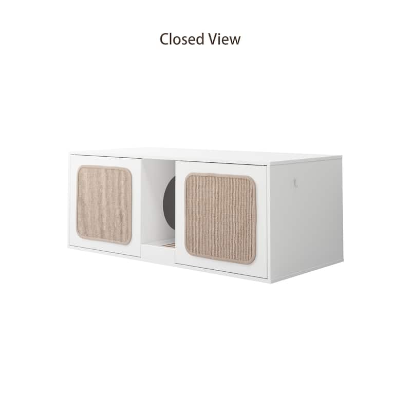 Modern Cat Litter Cat Enclosure,Washroom,Cabinet with two Large Rooms.