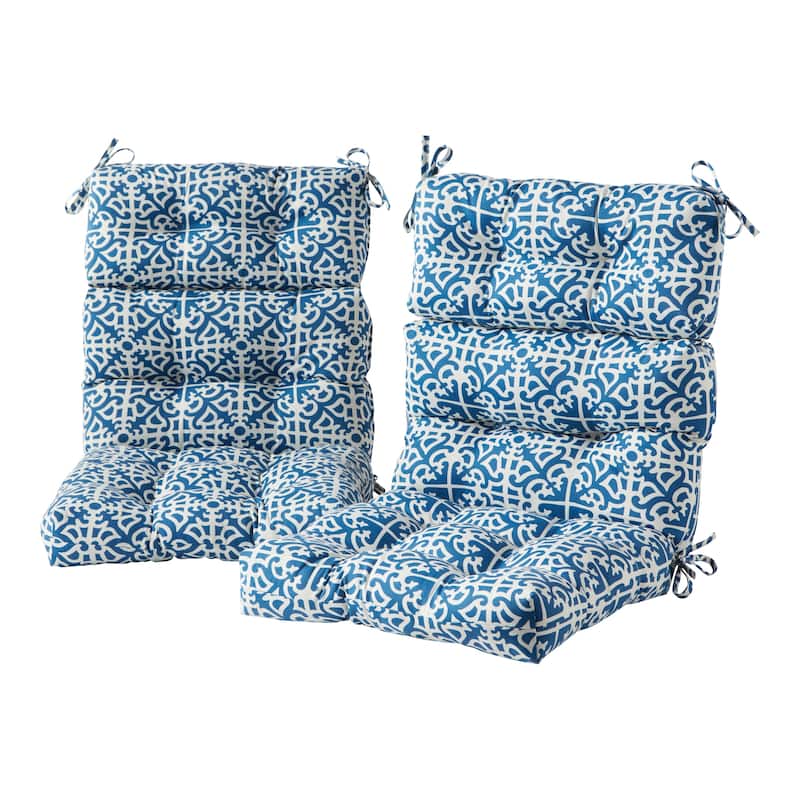 44-in x 22-in Outdoor Indigo High-Back Chair Cushions (Set of 2) (Cushions Only)