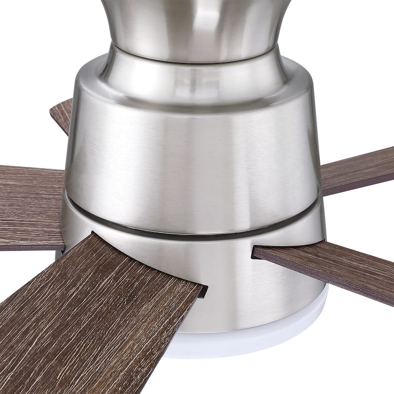 24" Brushed Nickel Wooden Small Hugger Ceiling Fan with Light