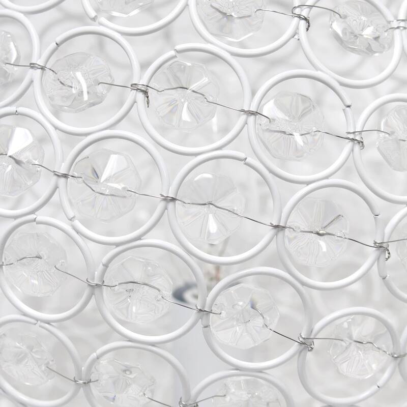 10 in. White Finish Table Lamp, Round Lamp for End and Side Table