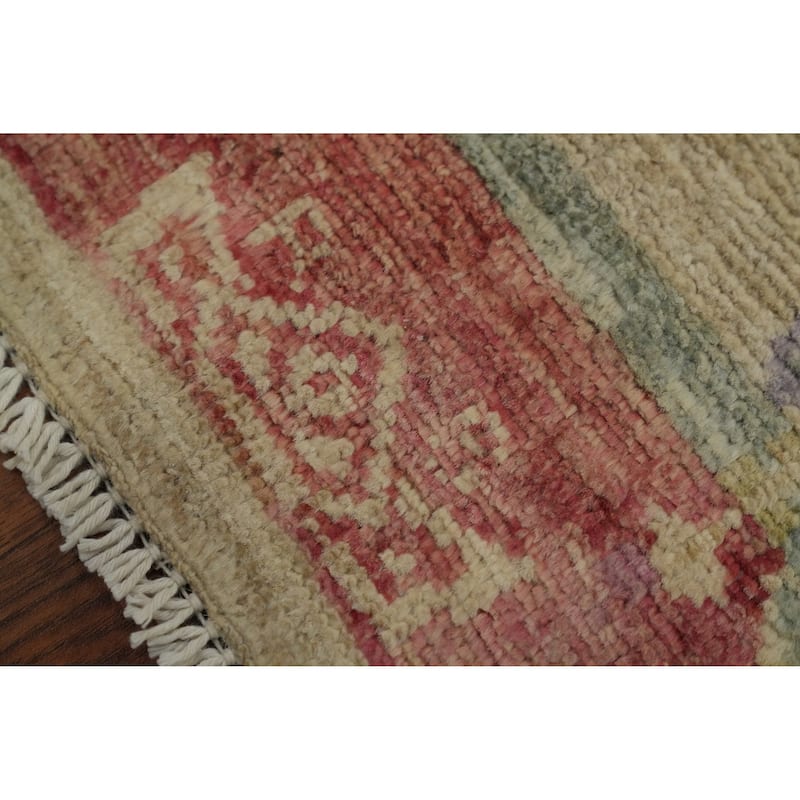 Hand Knotted Oriental 100% Wool Carpet Traditional Floral Beige & Ivories Ziegler Runner Rug - 8' 3'' X 2' 7''